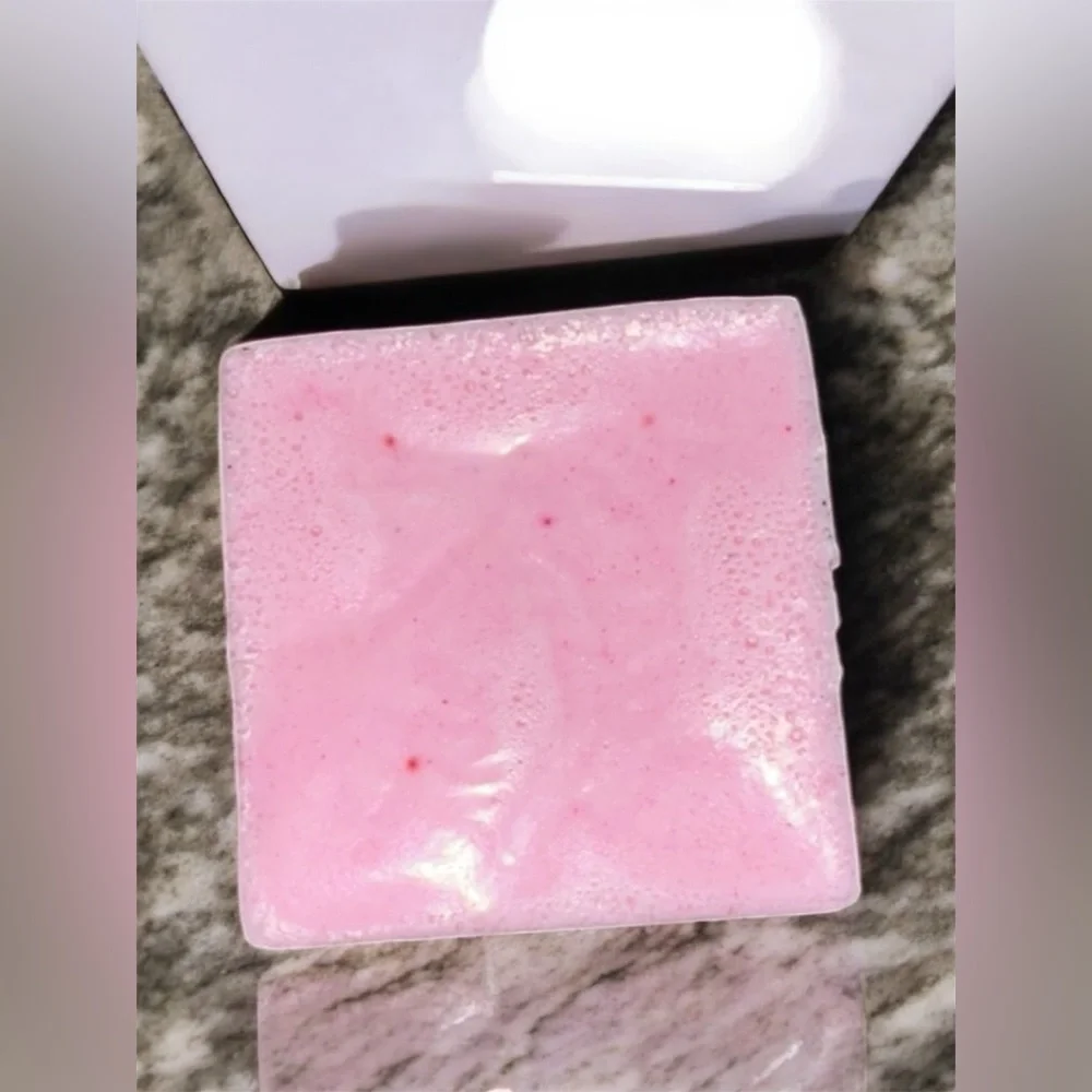 Guitar Soap handmade cherry blossom - pink 2.5x2.5in oatmeal based 6oz